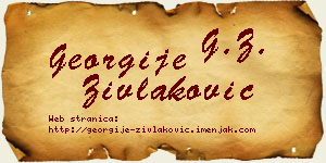 Georgije Zivlaković vizit kartica